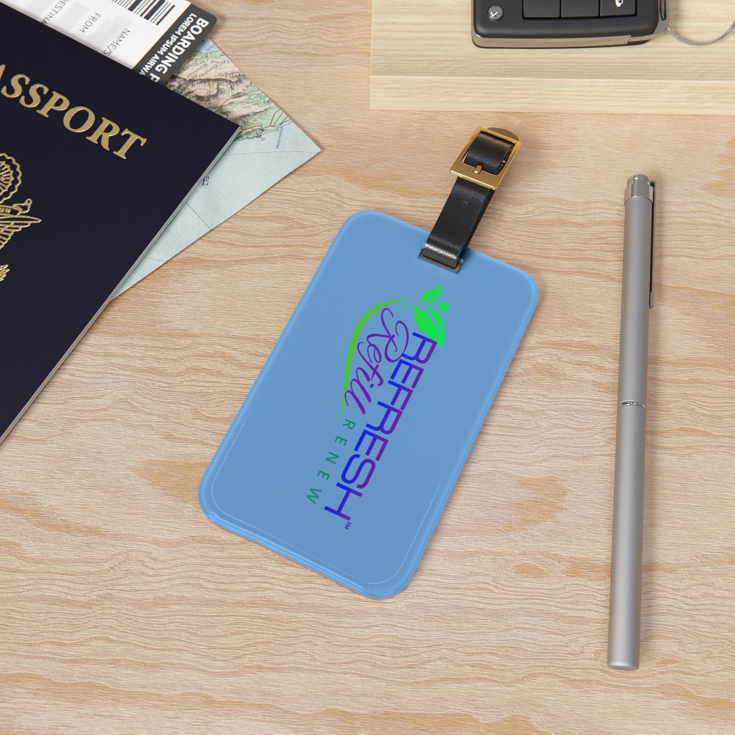 Refresh Refill Renew Luggage Tag - Travel Accessory for Eco-Friendly Adventurers