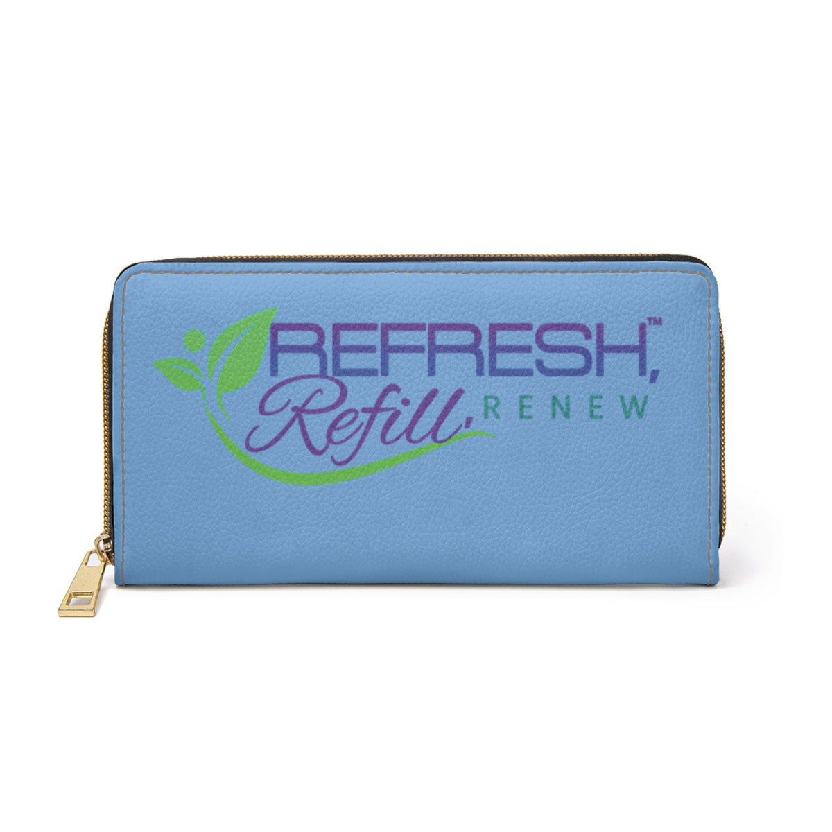 Refresh Refill Renew Zipper Wallet - Stylish Blue Wallet for Everyday Use