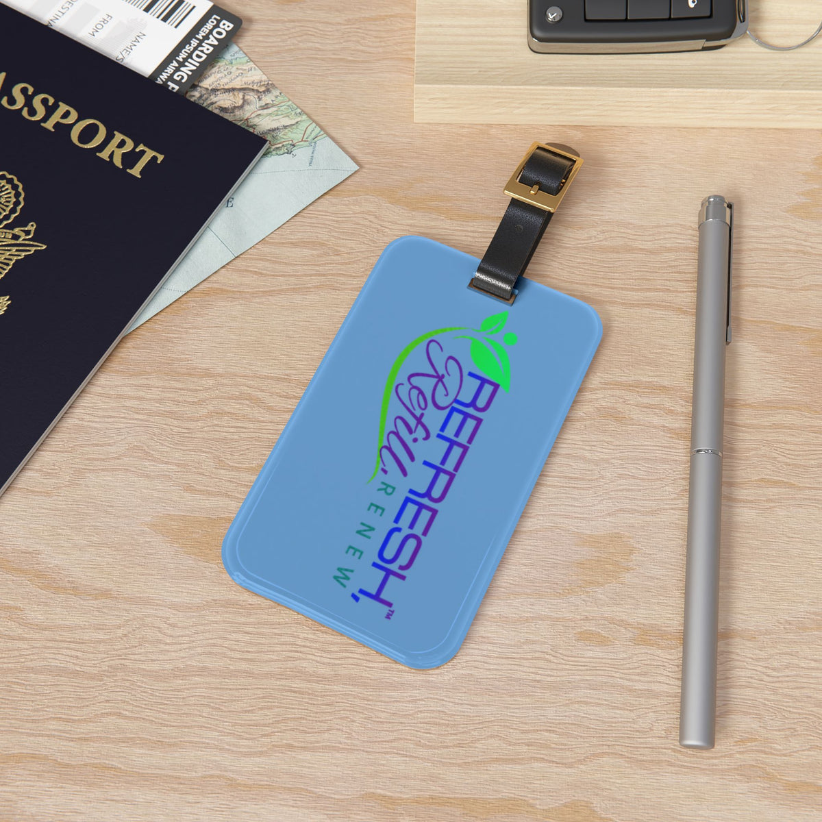 Refresh Refill Renew Luggage Tag - Travel Accessory for Eco-Friendly Adventurers